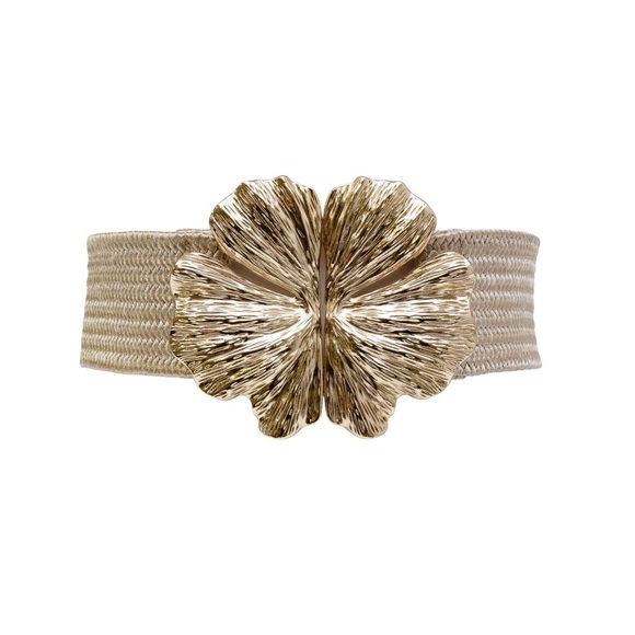 Accessories - A40. Gold Floral Buckle Belt